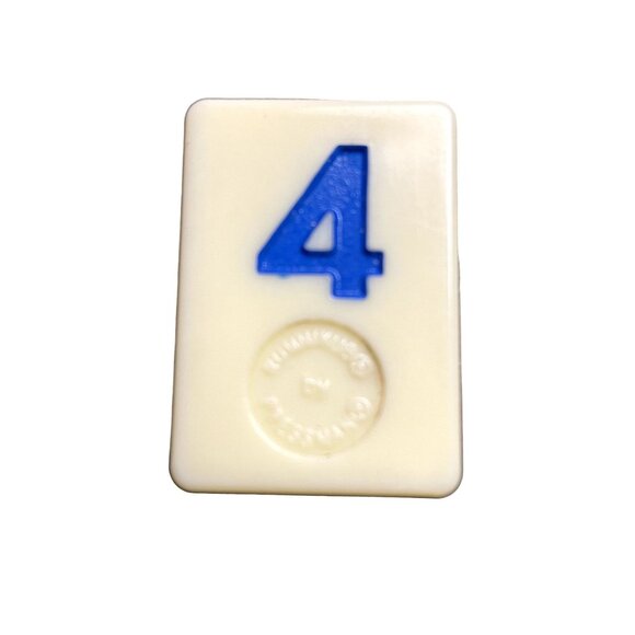 Pressman Rummikub Blue 4 Tile Original Replacement Game Piece Smooth Back u - Picture 1 of 2